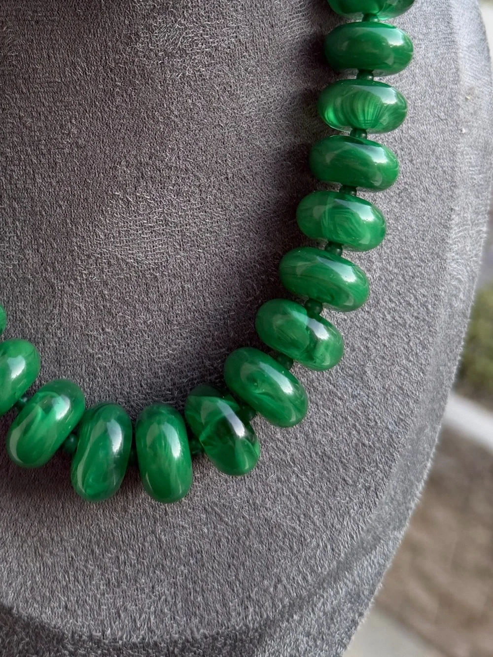 Chunky Green Beaded Statement Necklace - Women Jewelry